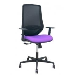 Silla Piqueras Y Crespo Mardos Brazos Regulables Ergonomica Mecanismo Basculante Respaldo Malla Negra Asiento Tapizado Bali Lila
