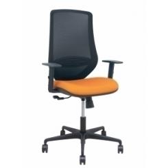 Silla Piqueras Y Crespo Mardos Brazos Regulables Ergonomica Mecanismo Basculante Respaldo Malla Negra Asiento Tapizado Bali Naranja