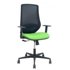 Silla Piqueras Y Crespo Mardos Brazos Regulables Ergonomica Mecanismo Basculante Respaldo Malla Negra Asiento Tapizado Bali Pistacho