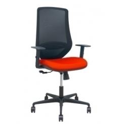 Silla Piqueras Y Crespo Mardos Brazos Regulables Ergonomica Mecanismo Basculante Respaldo Malla Negra Asiento Tapizado Bali Rojo
