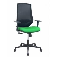 Silla Piqueras Y Crespo Mardos Brazos Regulables Ergonomica Mecanismo Basculante Respaldo Malla Negra Asiento Tapizado Bali Verde