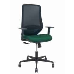 Silla Piqueras Y Crespo Mardos Brazos Regulables Ergonomica Mecanismo Basculante Respaldo Malla Negra Asiento Tapizado Bali Verde Botella
