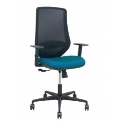 Silla Piqueras Y Crespo Mardos Brazos Regulables Ergonomica Mecanismo Basculante Respaldo Malla Negra Asiento Tapizado Bali Verde Petroleo