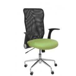Silla Piqueras Y Crespo Minaya Brazos Retractiles Mecanismo Basculante Ergonomica Respaldo Malla Transpirable Negra Asiento Tapizado Bali Verde Oliva