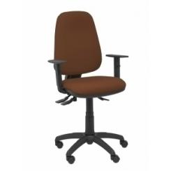 Silla Piqueras Y Crespo Sierra S Brazos Regulables Mecanismo Asincro Base Poliamida Negra Regulable En Altura Asiento Y Respaldo Tapizado Bali Marron Oscuro