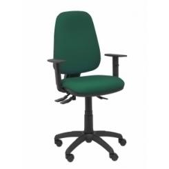 Silla Piqueras Y Crespo Sierra S Brazos Regulables Mecanismo Asincro Base Poliamida Negra Regulable En Altura Asiento Y Respaldo Tapizado Bali Verde Botella