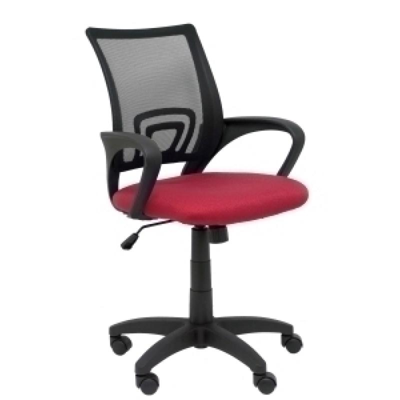 silla-piqueras-y-crespo-vianos-brazos-fijos-mecanismo-basculante-con-regulador-de-presion-elevacion-del-asiento-en-altura-ruedas-nylon-respaldo-malla-transpirable-negra-y-tapizado-bali-granate