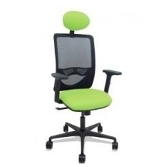 Silla Piqueras Y Crespo Zulema Brazos 2D Y Apoyo Lumbar Regulables Cabecero Fijo Mecanismo Sincro Ruedas Nylon De 65 Respaldo De Malla Negra Y Asiento Tapizado Bali Pistacho
