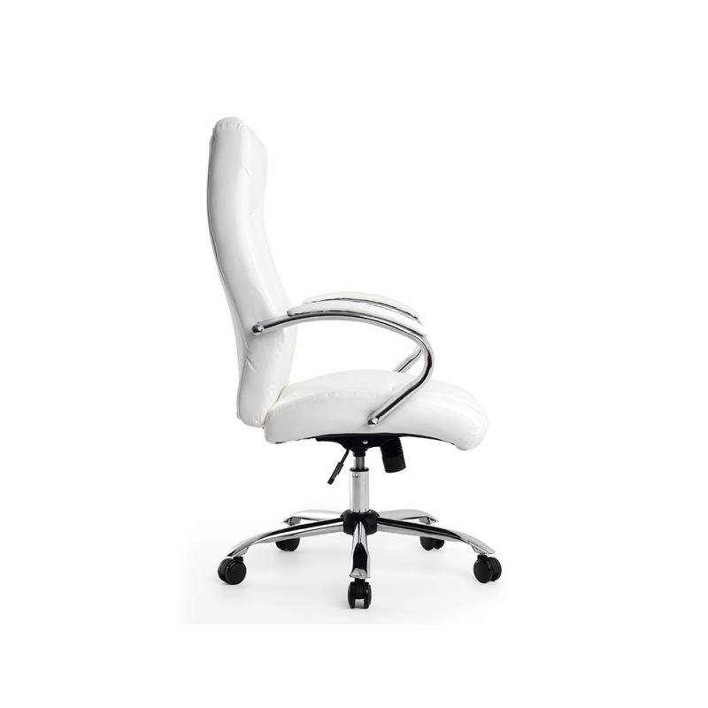 Silla Q-CONNECT direccion vero na simil piel base metalica alt max 1210 anc 650 prof 730 mm ruedas premium color blanco