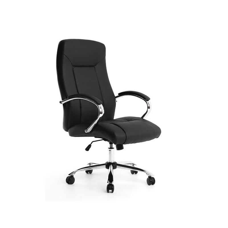 Silla Q-CONNECT direccion vero na simil piel base metalica alt max 1210 anc 650 prof 730 mm ruedas premium color negro