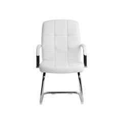 Silla Q-CONNECT escritorio pia ve simil piel base metalica alt max 1050 anc 610 prof 680 color blanco