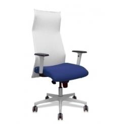Sillon Piqueras Y Crespo Sahuco Direccion Uso Intensivo (8H) Brazos Blancos Regulables Mecanismo Sincro Respaldo Malla Blanca Transpirable Y Asiento Tapizado Bali Azul Oscuro
