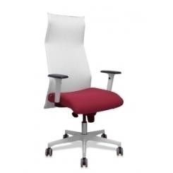 Sillon Piqueras Y Crespo Sahuco Direccion Uso Intensivo (8H) Brazos Blancos Regulables Mecanismo Sincro Respaldo Malla Blanca Transpirable Y Asiento Tapizado Bali Granate