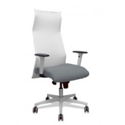 Sillon Piqueras Y Crespo Sahuco Direccion Uso Intensivo (8H) Brazos Blancos Regulables Mecanismo Sincro Respaldo Malla Blanca Transpirable Y Asiento Tapizado Bali Gris