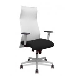 Sillon Piqueras Y Crespo Sahuco Direccion Uso Intensivo (8H) Brazos Blancos Regulables Mecanismo Sincro Respaldo Malla Blanca Transpirable Y Asiento Tapizado Bali Negro