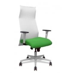 Sillon Piqueras Y Crespo Sahuco Direccion Uso Intensivo (8H) Brazos Blancos Regulables Mecanismo Sincro Respaldo Malla Blanca Transpirable Y Asiento Tapizado Bali Verde