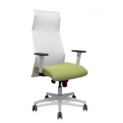 Sillon Piqueras Y Crespo Sahuco Direccion Uso Intensivo (8H) Brazos Blancos Regulables Mecanismo Sincro Respaldo Malla Blanca Transpirable Y Asiento Tapizado Bali Verde Oliva