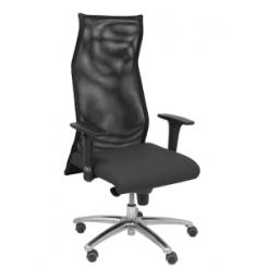 Sillon Piqueras Y Crespo Sahuco Direccion Uso Intensivo (8H) Brazos Regulables Mecanismo Sincro Respaldo Malla Transpirable Negro Y Asiento Tapizado Piel Negro