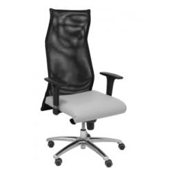 Sillon Piqueras Y Crespo Sahuco Direccion Uso Intensivo (8H) Brazos Regulables Mecanismo Sincro Respaldo Malla Transpirable Negro Y Asiento Tapizado Similpiel Gris Claro