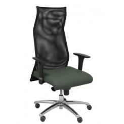 Sillon Piqueras Y Crespo Sahuco Direccion Uso Intensivo (8H) Brazos Regulables Mecanismo Sincro Respaldo Malla Transpirable Negro Y Asiento Tapizado Similpiel Gris Oscuro