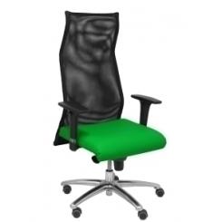 Sillon Piqueras Y Crespo Sahuco Direccion Uso Intensivo (8H) Brazos Regulables Mecanismo Sincro Respaldo Malla Transpirable Negro Y Asiento Tapizado Similpiel Verde