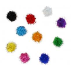 FIXO KIDS Pack 52 pompones brillantes 5 cm colores surtidos