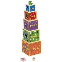 SMART Torre Cubos Apilables Madera Num.Ingles