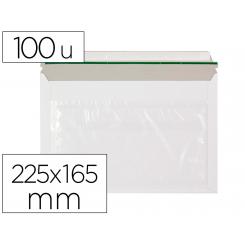 Sobre autoadhesivo Q-CONNECT portadocumentos 225x165 mm ventana transparente paquete de 100 unidades