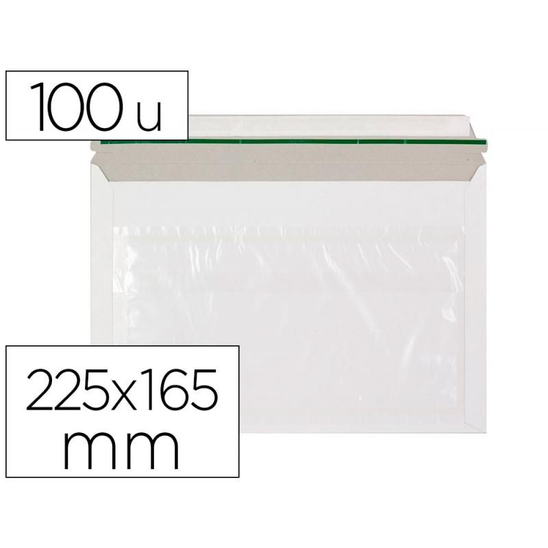 sobre-autoadhesivo-q-connect-portadocumentos-225x165-mm-ventana-transparente-paquete-de-100-unidades