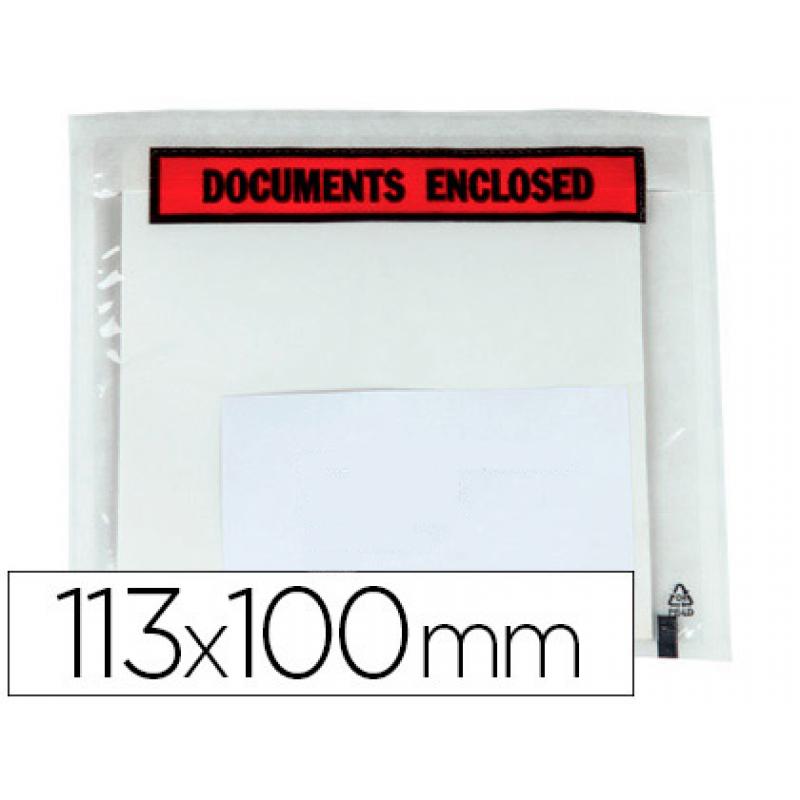 sobre-autoadhesivo-q-connect-portadocumentos-multilingue-113x100-mm-sin-ventana-paquete-de-100-unidades