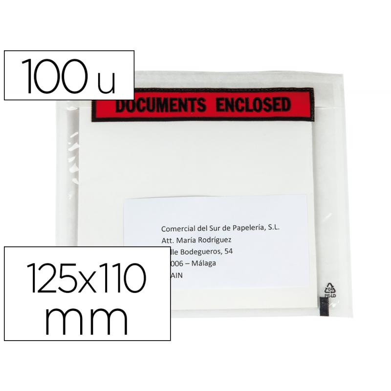 sobre-autoadhesivo-q-connect-portadocumentos-multilingue-125x110-mm-sin-ventana-paquete-de-100-unidades