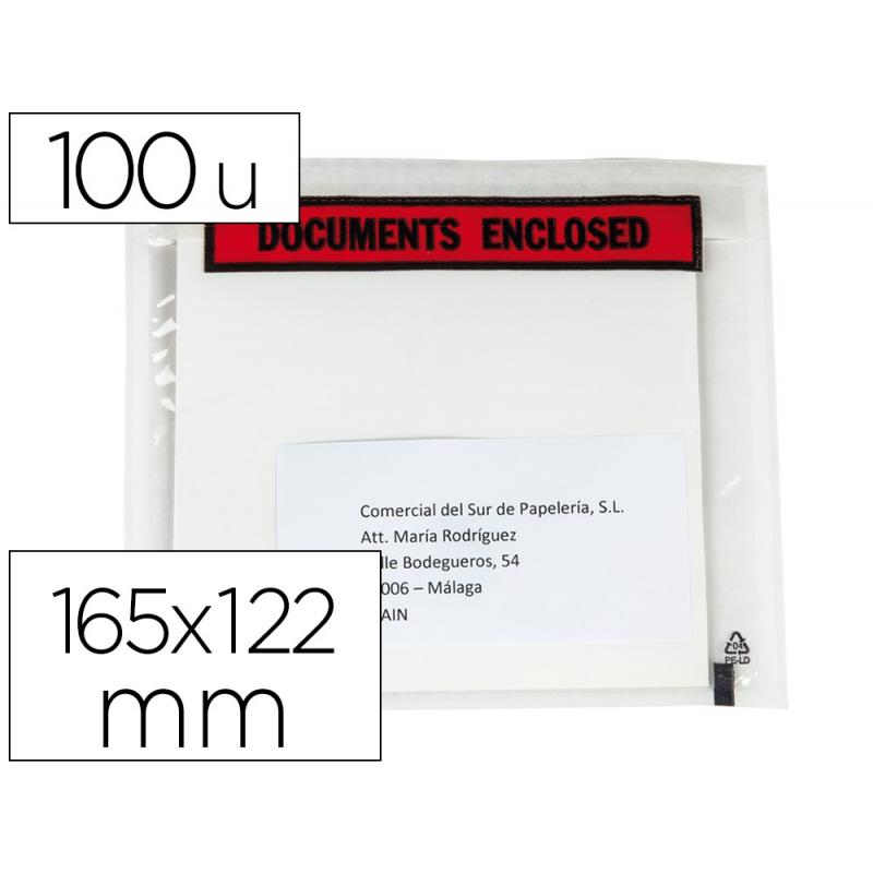 sobre-autoadhesivo-q-connect-portadocumentos-multilingue-165x122-mm-sin-ventana-paquete-de-100-unidades