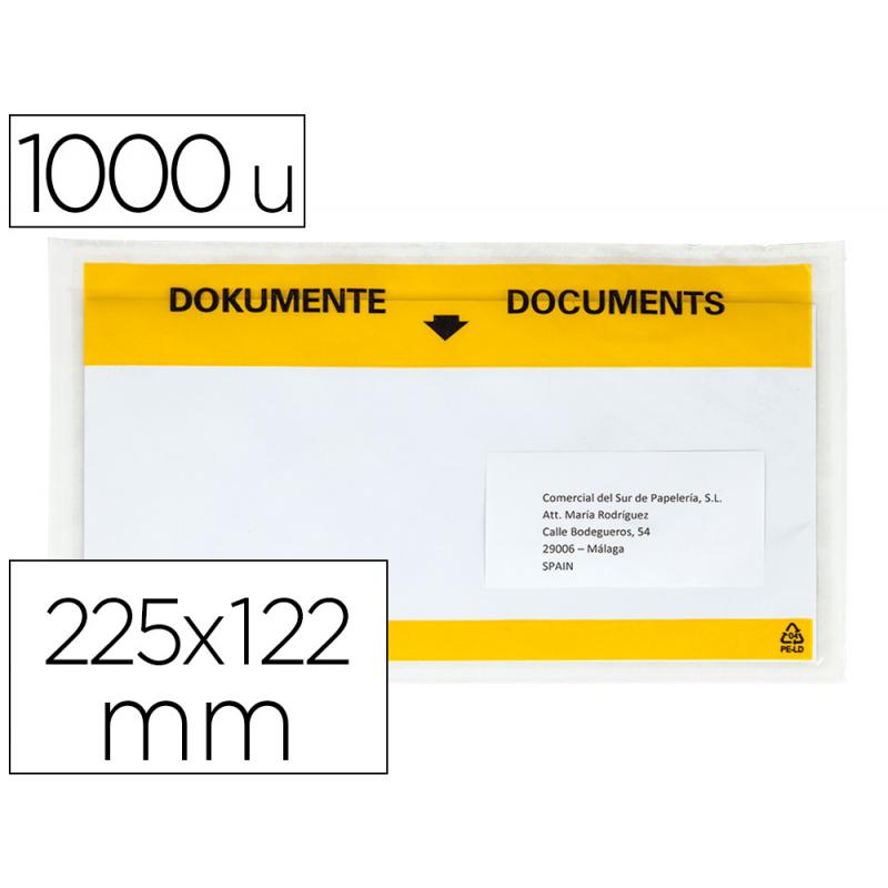 sobre-autoadhesivo-q-connect-portadocumentos-multilingue-225x122-mm-ventana-totalmente-transparente-paquete-de-1000