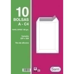 Sobre-Bolsa Sam 229X324 Blanco 100G (Silicona) Paquete De 10