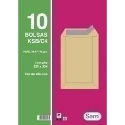 Sobre-Bolsa Sam 229X324 Kraft 90G (Silicona) Paquete De 10