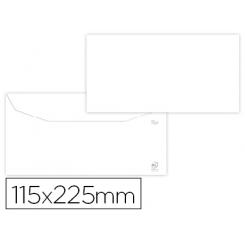 Sobre LIDERPAPEL blanco 115x225 mm solapa engomada papel offset 80 gr caja de 500 unidades