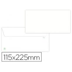 Sobre LIDERPAPEL blanco 115x225 mm solapa tira de silicona papel reciclado 90 gr caja de 500 unidades