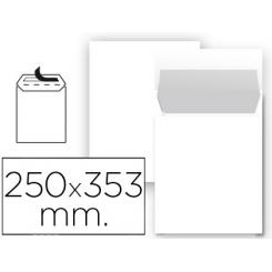 Sobre LIDERPAPEL bolsa n 10 blanco folio prolongado 250x353 mm tira de silicona paquete de 25 unidades