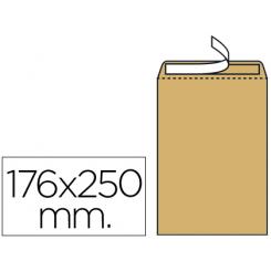 Sobre LIDERPAPEL bolsa n.14 kraft b5 176x250 mm tira de silicona caja de 500 unidades