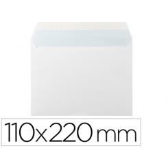 Sobre LIDERPAPEL n 3 blanco DIN americano ventana derecha 110x220 mm tira de silicona paquete de 25 unidades