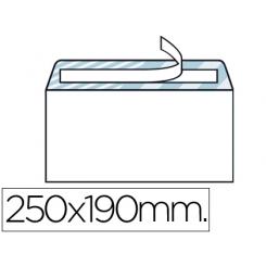 Sobre LIDERPAPEL n.13 blanco cuarto prolongado 190x250mm tira de silicona caja de 250 unidades
