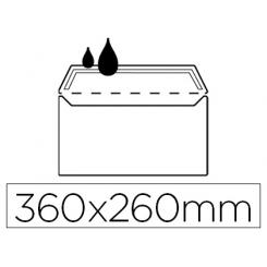Sobre LIDERPAPEL n.16 blanco folio especial 260x360mm silicona caja de 250 unidades solapa recta