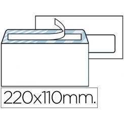 Sobre LIDERPAPEL n.3 blanco DIN americano ventana derecha 110x220mm tira de silicona system open caja de 500 unidad