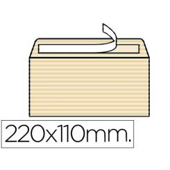 Sobre LIDERPAPEL verjurado ahuesado 120 gr tira silicona 110x220mm caja de 250 unidades