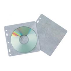 Sobre para 2 CD Q-CONNECT polipropileno con solapa multitaladro y forro protector-pack de 40 unidades