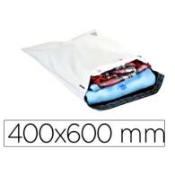 Sobre Q-CONNECT de plástico Bolsa Para Envios 100% Recicladas c/autocierre color Blanco 400X600 mm