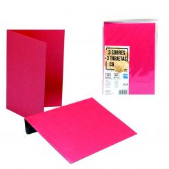 Sobre+Tarjeta Plus 114*162 Metalizado Rojo 3 Uds