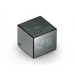 Sony XDRC1DBP radio Reloj Negro, Plata