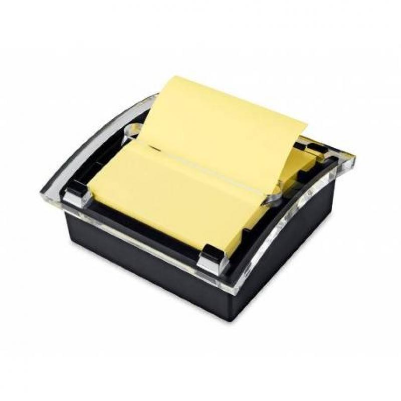 Soporte bloc de notas adhesivas quita y pon Q-CONNECT zigzag color negro con 1 bloc 76x76 mm