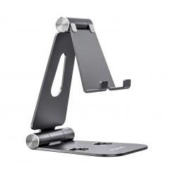 AISENS Soporte De Sobremesa Tamaño XL Ajustable (2 Pivotes) Para Movil / Tablet, Gris